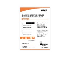 MACO Glassine Negative sleeves 35mm שרוולי אחסון 35מ"מ 7 פסים של 6 פריימים חבילה של 25 דף