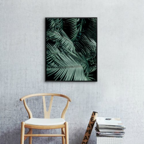 תמונת קנבס הדפס ענפים טרופים "Smoky Tropical branches"|בודדת או לשילוב בקיר גלריה|תמונות לבית ולמשרד