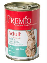 שימורי פרמיו לחתול בקר וכבד 400 גרם - PREMIO PATE CAT BEEF LIVER 400G