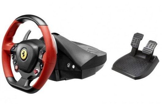 ערכת נהיגה Thrustmaster Ferrari 458 Spider עם מנגנון Bungee Cord ודוושות ל-Xbox