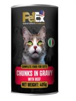 PETEX שימורים  נתחי בשר לחתולים 400 גרם