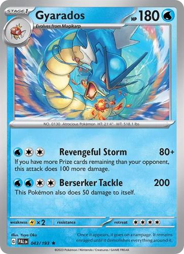 קלף בודד single פוקימון - gyarados - Paldea Evolved - 043/193