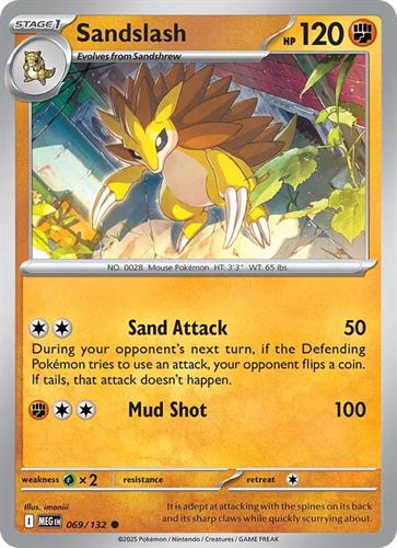 קלף בודד single פוקימון - sandslash - Mega Evolution - 069/132