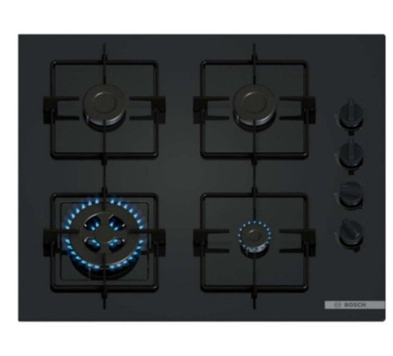 כיריים גז 4 להבות 60 ס"מ דגם POH6B6K30Y בוש BOSCH זכוכית שחורה