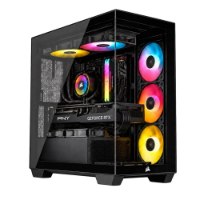 מערכת גיימינג Benda iCUE Build V2 – Bluetooth מחשב גיימינג שחור עם פאנל צד שקוף ותאורת RGB צבעונית