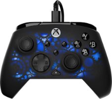 בקר משחק חוטי Turtle Beach Rematch Advanced Wired Afterglow Ignite – בקר שחור מואר בכחול.