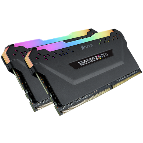 זכרון Corsair VENGEANCE RGB PRO 16GB (2 x 8GB) DDR4 DRAM 3200MHz C16 Memory Kit Blac