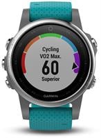 Garmin Fenix 5S Silver with turquoise band