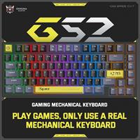 מקלדת גיימינג מכאנית מוארת Onikuma G52 - כוללת מדבקות מקלדת עברית-אנגלית בערכה