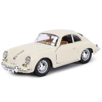 דגם מכונית בוראגו פורשה 356B קופה לבנה Bburago Porsche 356B Coupe 1961 1/24