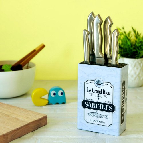 בלוק אחסון סכיני מטבח פחית סרדינים Sardines