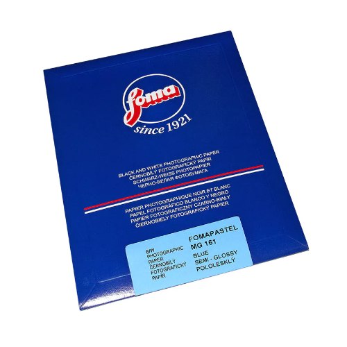 FOMAPASTEL MG 161 (BLUE) SEMI MAT 20x25cm 10 sheets  נייר להדפסה אנלוגית שחור לבן בסיס FB צבוע כחול