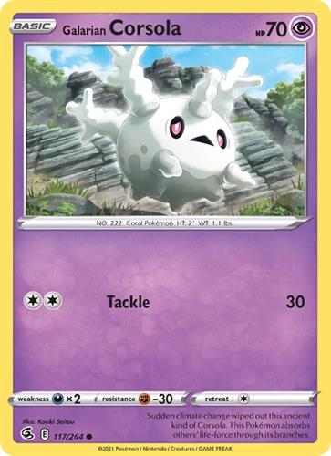 קלף בודד single פוקימון - galarian corsola - Fusion Strike - 117/264