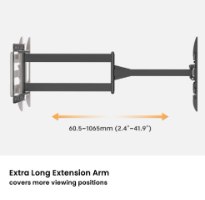 מתקן תלייה עם זרוע ארוכה במיוחד 43"-80" Lumi LPA84-463XL – מבט צד על המתקן כשהזרוע הארוכה מורחבת