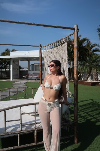 Cream Reef set- beach pants