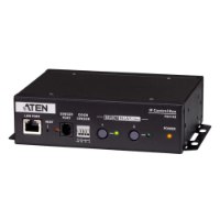 יחידת בקרת כוח תעשייתית 2 שקעים Aten PE4102 – פריט בודד של יחידת בקרת IP שחורה עם מגוון חיבורים ולחצנים בחזית