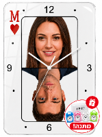שעון קיר קלף עם תמונה אישית