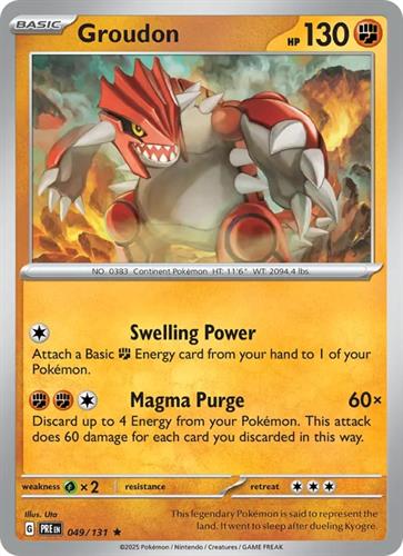 קלף בודד single פוקימון - groudon - Prismatic Evolutions - 049/131