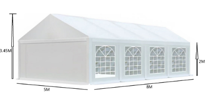 אוהל לאירועים 5X8 פרמיום PVC חזק במיוחד TENT-PRO