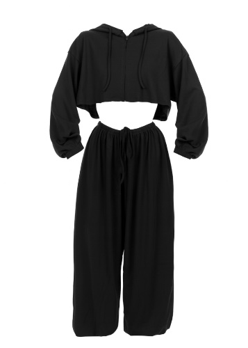 Waffle Balloon Tracksuit- Black
