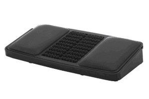 הדום ארגונומי דו צדדי ועיסוי לכפות הרגליים Comfort – פריט שחור עם משטחים מוגבהים ומרכז עם גבשושיות