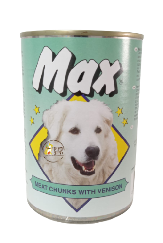 מזון שימורים מלא לכלבים MAX - בשר ציד 410 גרם