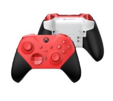 בקר משחק אלחוטי Microsoft Xbox Elite Series 2 Core – מבט קדמי על בקר אדום-שחור ומבט אחורי על בקר