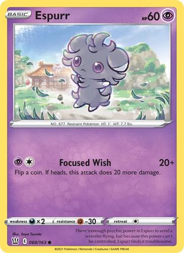 קלף בודד single פוקימון - espurr - Battle Styles - 060/163