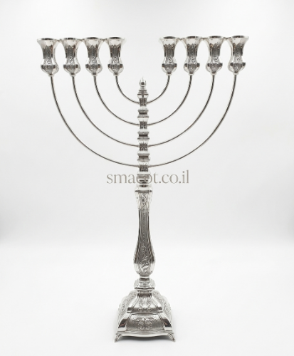 חנוכייה מכסף טהור ליסבון ריקוע 50 ס"מ