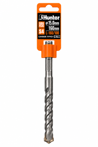 מקדח לפטישון ⁦HUNTER S4 SDS+⁩ – ⁦15×160⁩ מ״מ