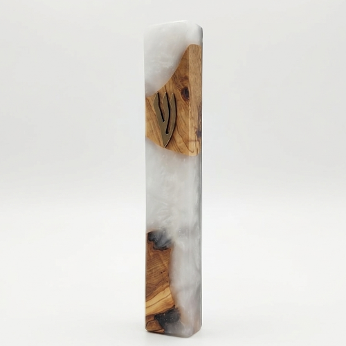 Mezuzá Extra Grande (XL): Madera de Olivo y Epoxi
