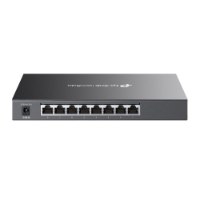 מתג שולחני מנוהל Omada SG2008P +PoE – מתג רשת חוטי אפור כהה עם 8 יציאות Ethernet בחזית