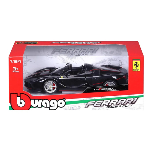 דגם מכונית פרארי ספורט שחורה - Bburago Ferrari Laferrari Aperta 1:24