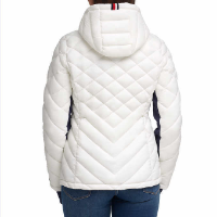 TOMMY HILFIGER Womens Packable Hooded Puffer Jacket Coat White
