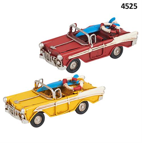 מכונית רטרו צהובה עם גלשן 11.5x4.7x4.4 ס"מ דגם 4525-8