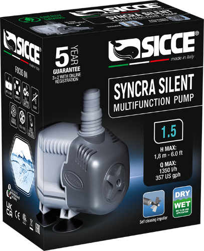 משאבה מים סיצ'ה 1.5 Syncra Silent גובה 1.8 מטר (5 שנים אחריות)