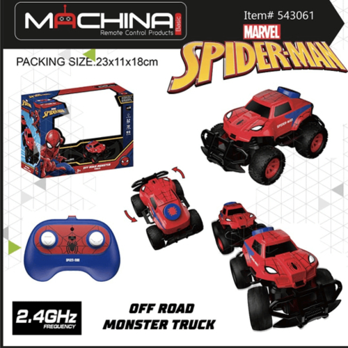 ספיידרמן - מכונית  שלט  מיקרו ספיידרמן MARVEL  Spiderman - 2.4GHz