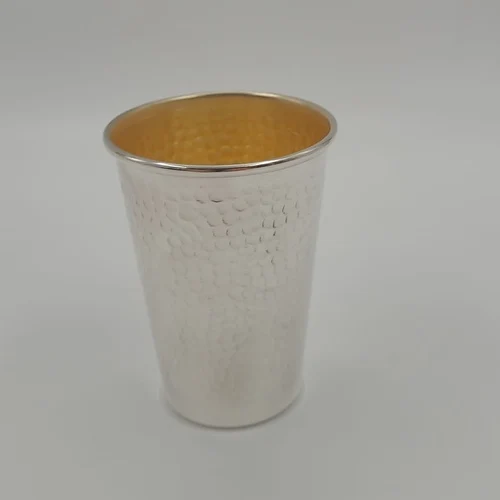 כוס קידוש כסף טהור דגם עבודת פטיש עדינה