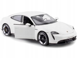 דגם מכונית פורשה בוראגו לבן  Bburago 1/24 Porsche Taycan Turbo S 2019 Carrara