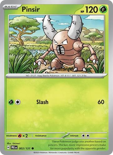 קלף בודד single פוקימון - pinsir - Prismatic Evolutions - 003/131