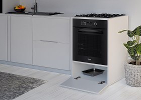 ארון שירות לתנור וכיריים בילט אין (בילד אין) בגוון לבן  משלוח  חינם