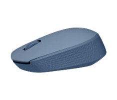 עכבר אלחוטי כחול/אפור Logitech M171 Retail – פריט בודד עכבר כחול בזווית עם גלגלת וטקסטורה בצדדים עם 2 4GHz