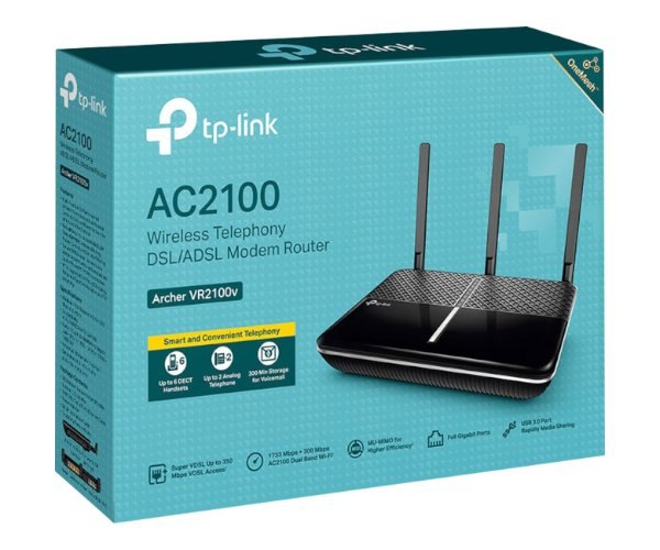 נתב TPLINK ARCHER VR600 AC2100 Wireless Gigabit VDSL/ADSL