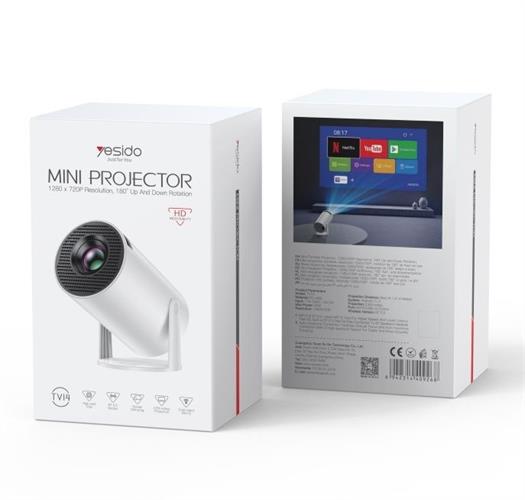 מקרן חכם נייד עם Android, ‏HD ופוקוס אוטומטי - דגם TV14 חברת Yesido
