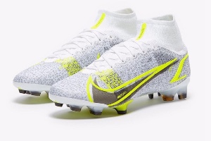 Nike Mercurial Superfly VIII Elite FG - White/Black-Metallic Silver-Volt