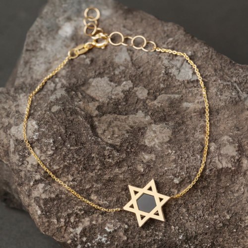 צמיד תנ"ך מגן דוד לנשים - זהב 14K