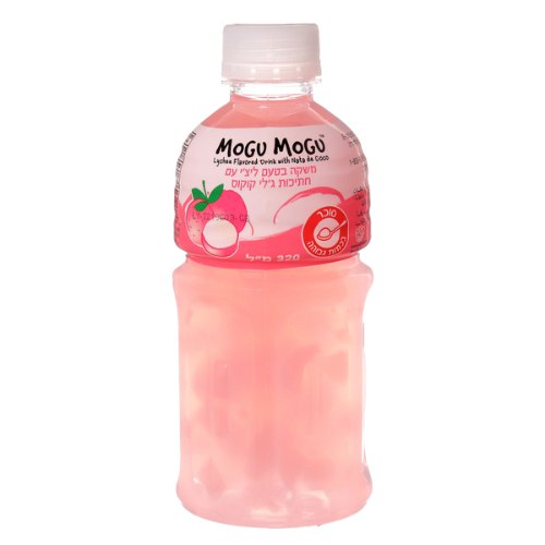 משקה מוגו מוגו בבקבוק בטעם ליצ'י עם חתיכות קוקוס רכות 💜 320 מ"ל