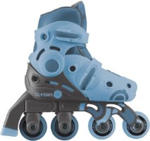 גלגיליות 2 ב-1 מידה 30-33 צבע כחול פסטל Globber 2 in 1 – גלגילייה אחת כחולה פסטל ואפורה מוצגת על רקע לבן