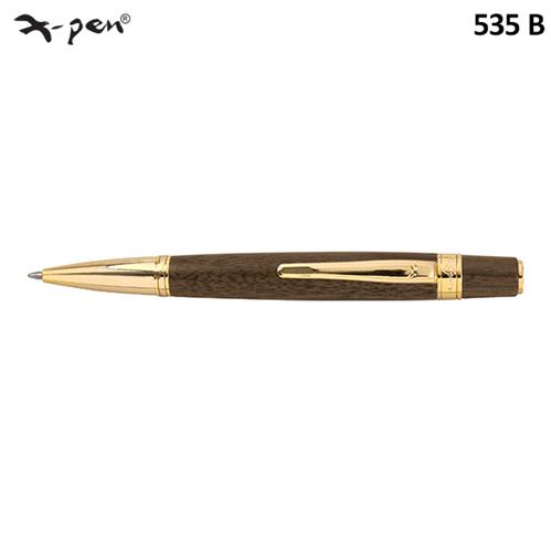 עט לורד כדורי עץ בהיר קליפס ציפוי 18K זהב  X-Pen LORD NATURE דגם XP-535b