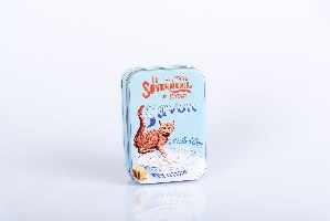 סבון בקופסת פח מלבנית מאוירת/ חתול באמבטיה
